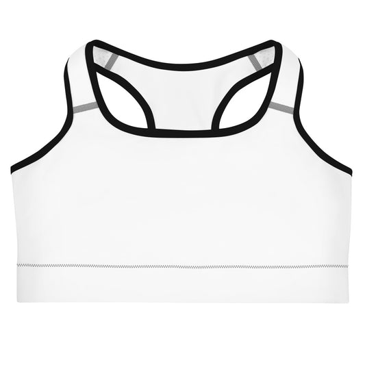 Women's White Piped Sports Bra