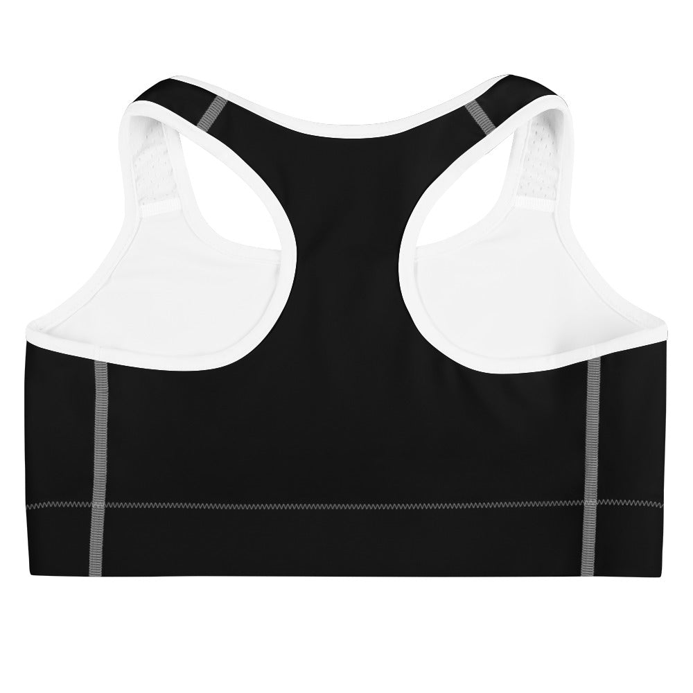 Women's White Piped Sports Bra