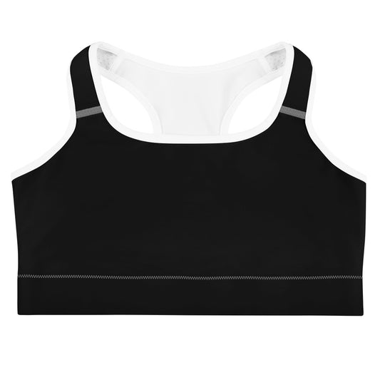 Women's White Piped Sports Bra